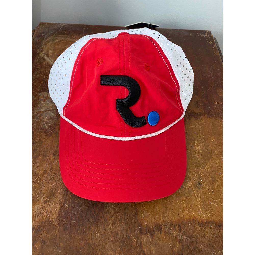 Performance Hat Mens OSFM Red White Rope Adjustable Golf Cap Perforated